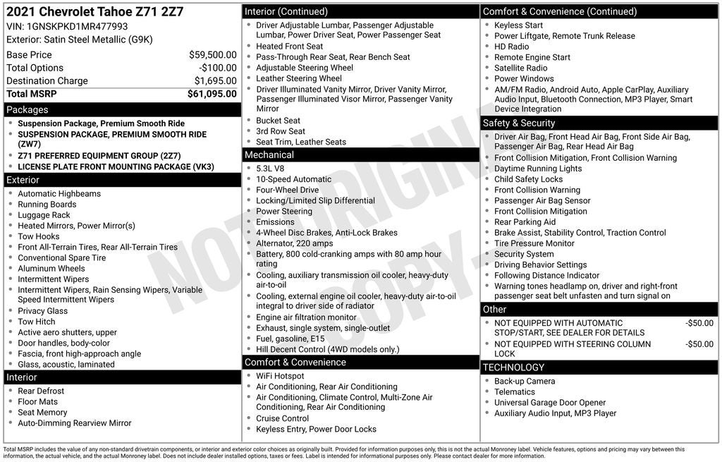 2021 Chevrolet Tahoe Z71