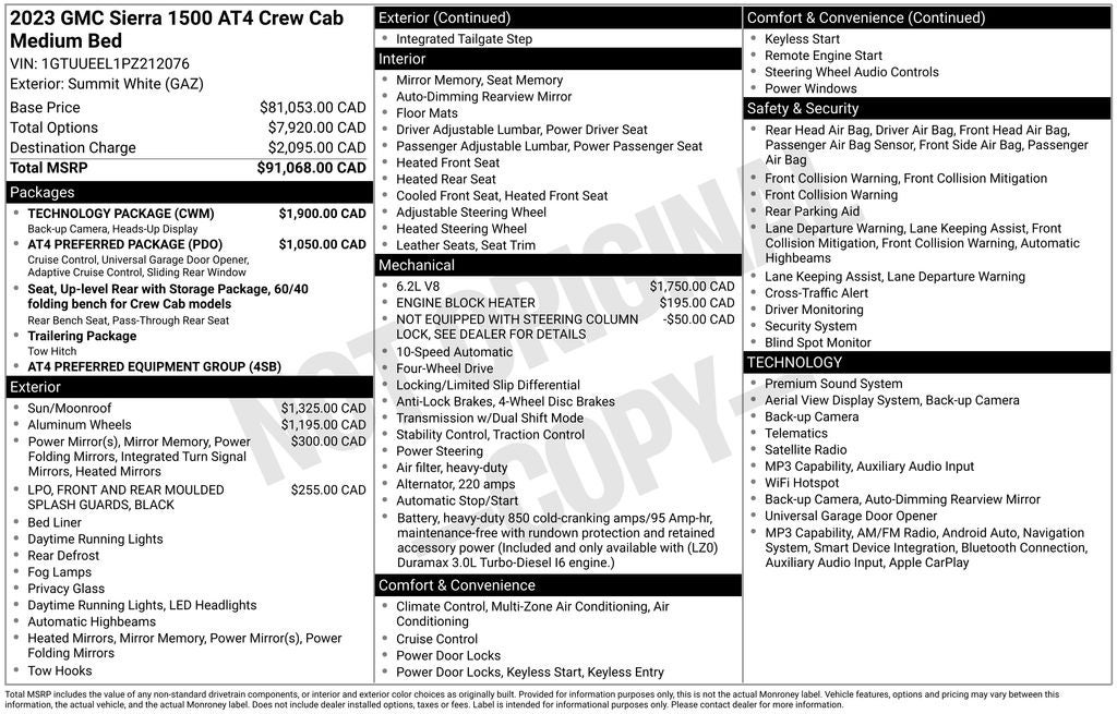 2023 GMC Sierra 1500 AT4