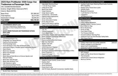 2025 RAM ProMaster 3500 High Roof