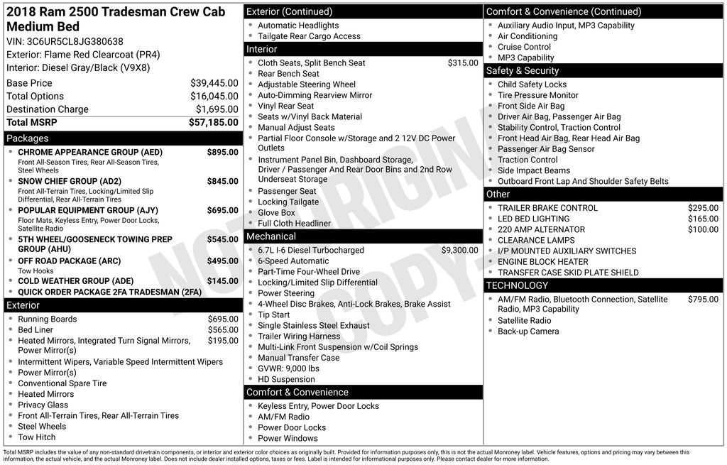 2018 RAM 2500 Tradesman