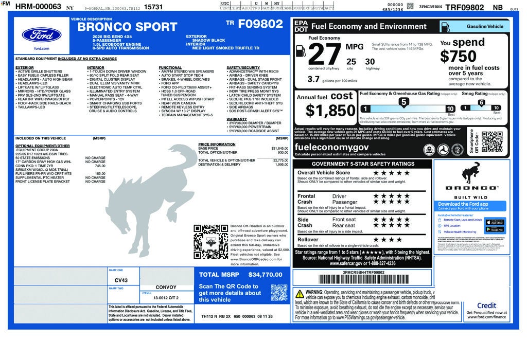 2026 Ford Bronco Sport Big Bend