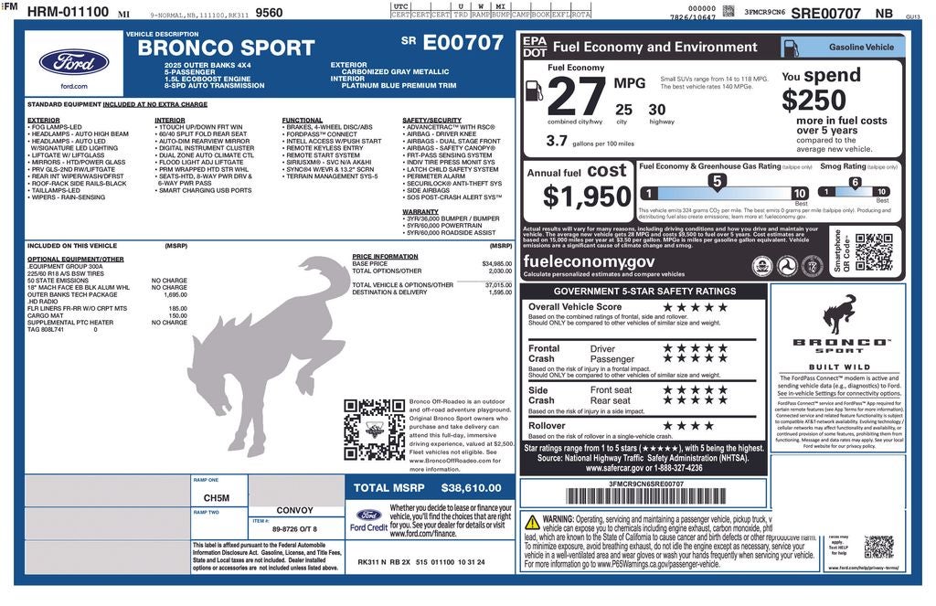 2025 Ford Bronco Sport Outer Banks