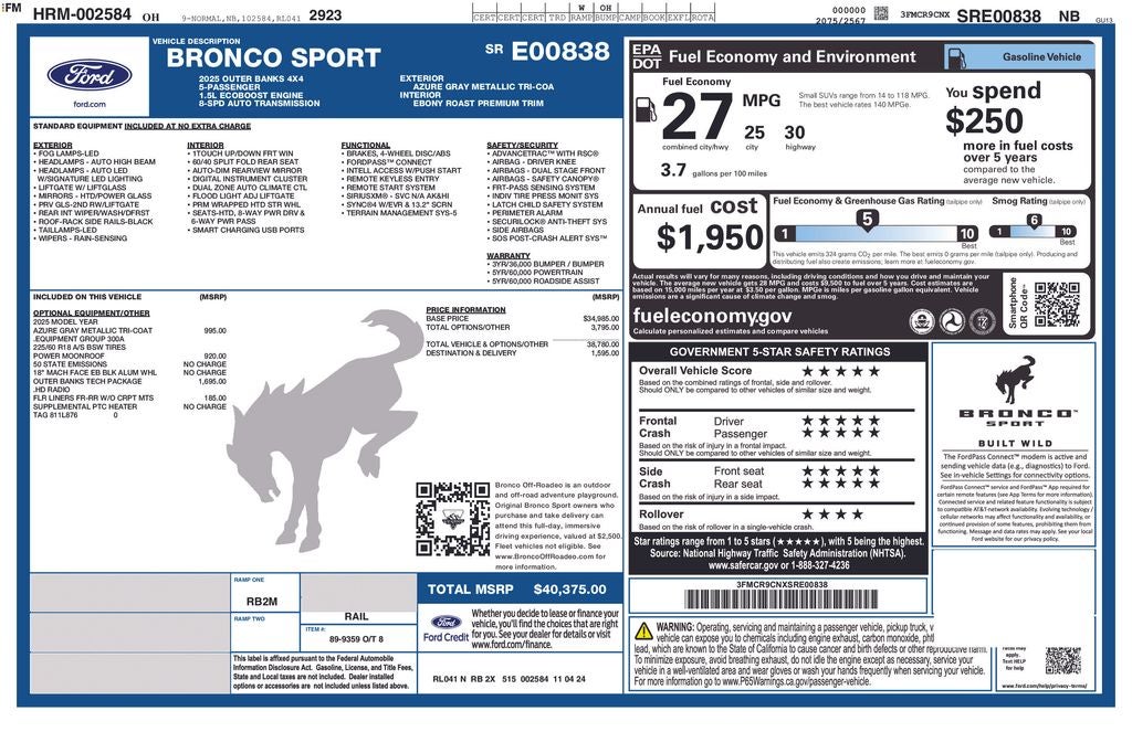2025 Ford Bronco Sport Outer Banks