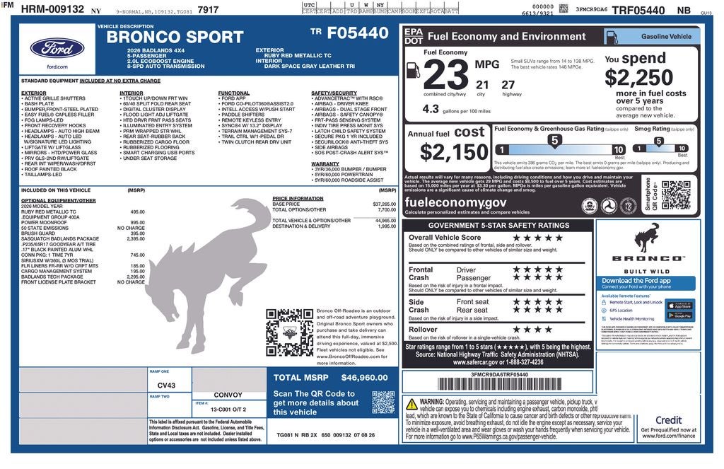 2026 Ford Bronco Sport Badlands Sasquatch