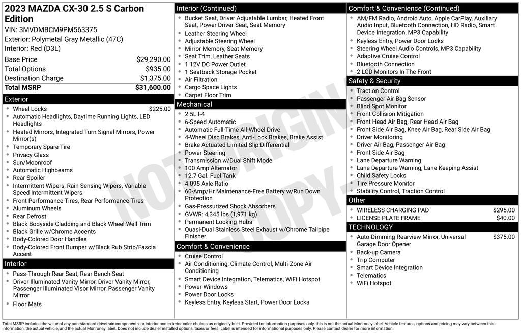 2023 Mazda Mazda CX-30 2.5 S Carbon Edition