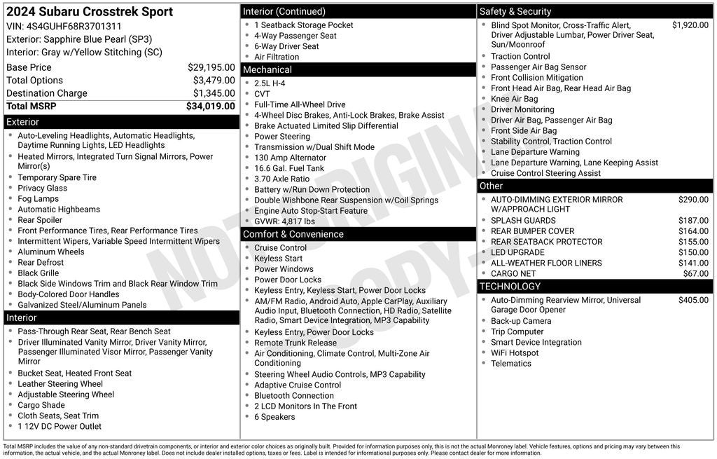 2024 Subaru Crosstrek Sport