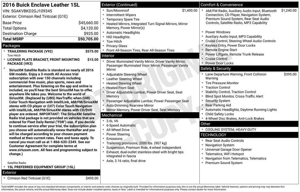 2016 Buick Enclave Leather Group