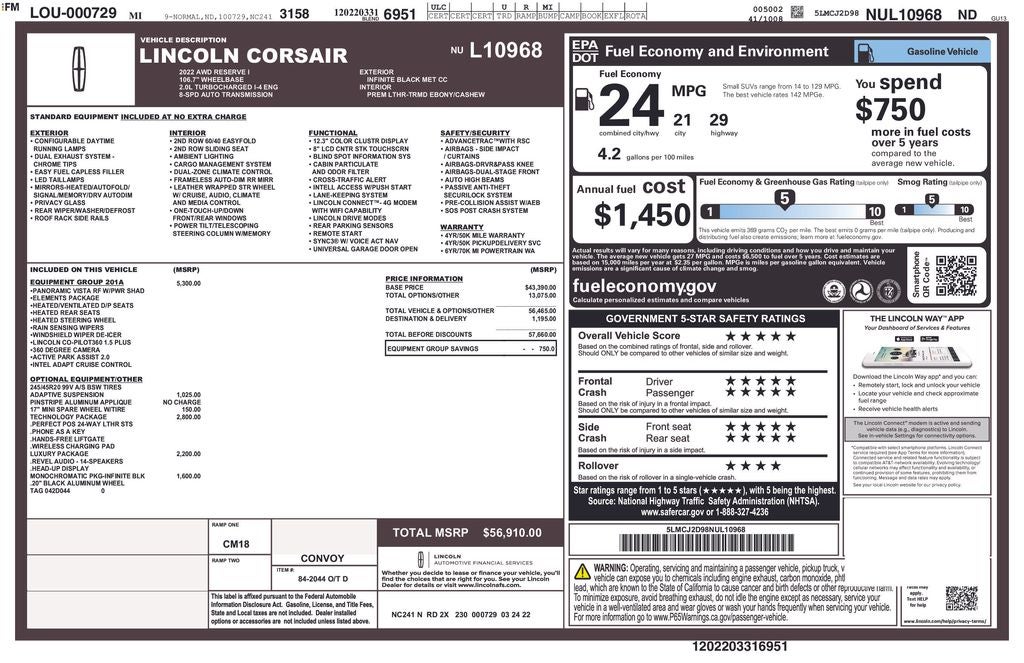 2022 Lincoln Corsair Reserve