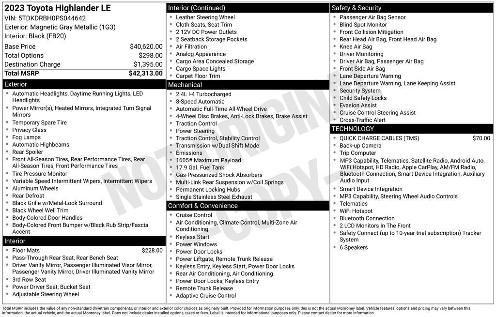 2023 Toyota Highlander LE