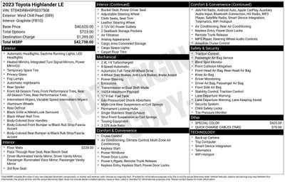 2023 Toyota Highlander LE