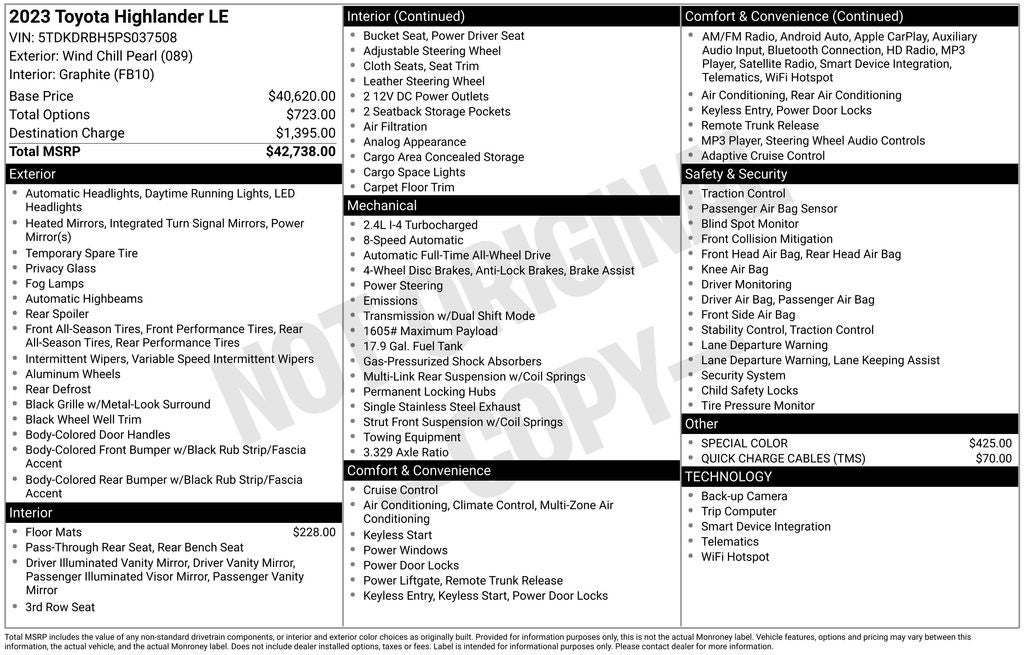2023 Toyota Highlander LE