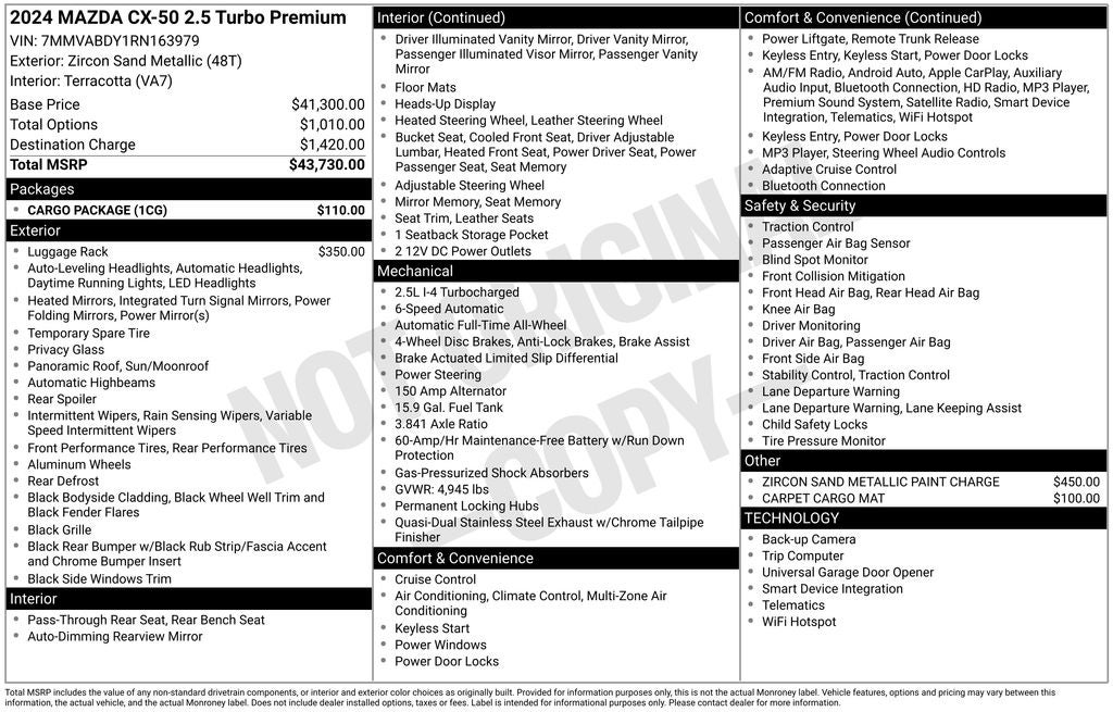 2024 Mazda Mazda CX-50 2.5 Turbo Premium Package