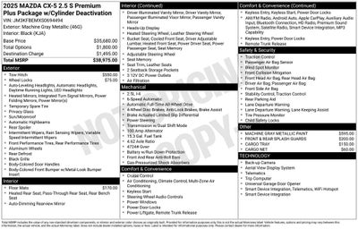 2025 Mazda Mazda CX-5 2.5 S Premium Plus Package