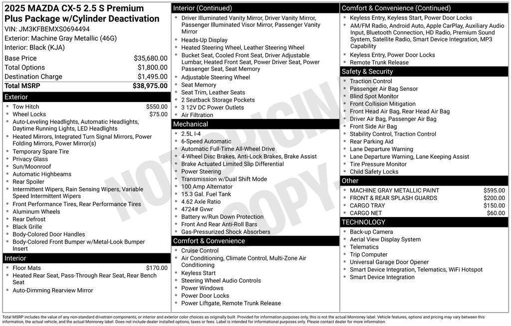 2025 Mazda Mazda CX-5 2.5 S Premium Plus Package