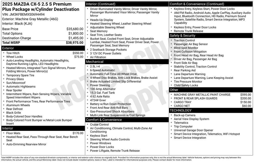2025 Mazda Mazda CX-5 2.5 S Premium Plus Package