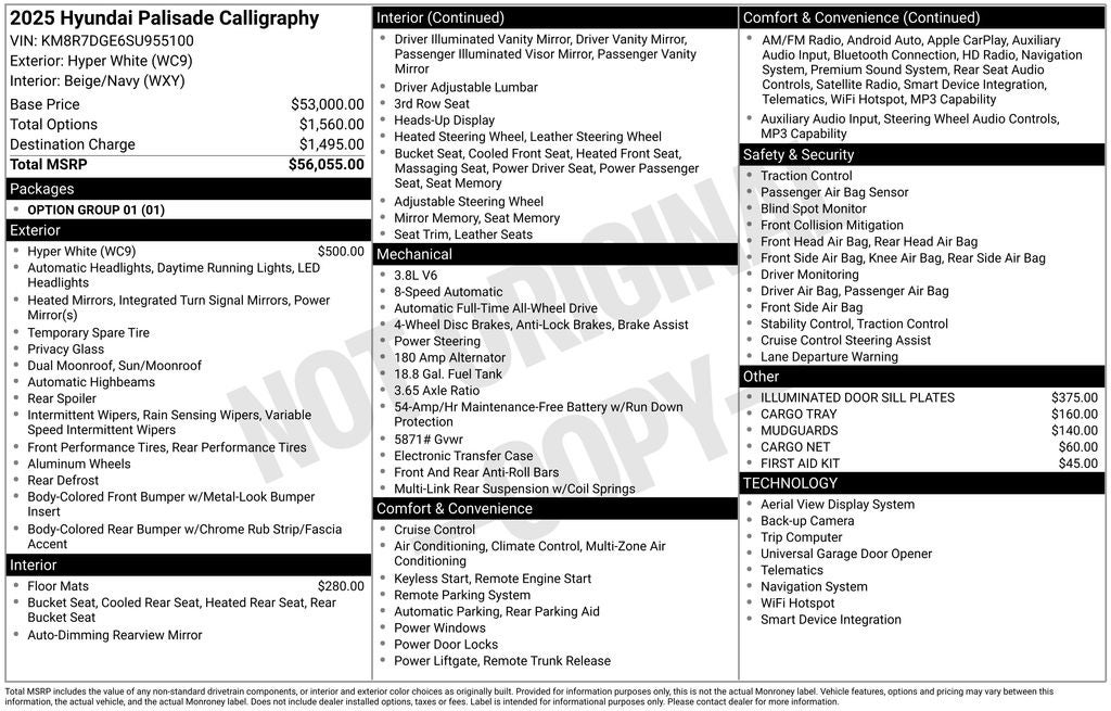 2025 Hyundai Palisade Calligraphy