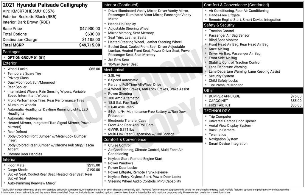 2021 Hyundai Palisade Calligraphy