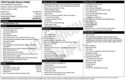 2025 Hyundai Venue Limited