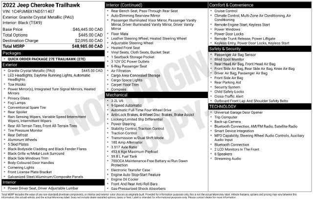 2022 Jeep Cherokee Trailhawk