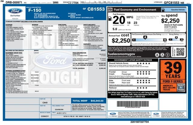 2016 Ford F-150 XLT Sport 5-1/2' Box
