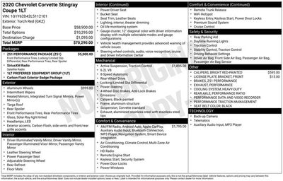 2020 Chevrolet Corvette Stingray 1LT