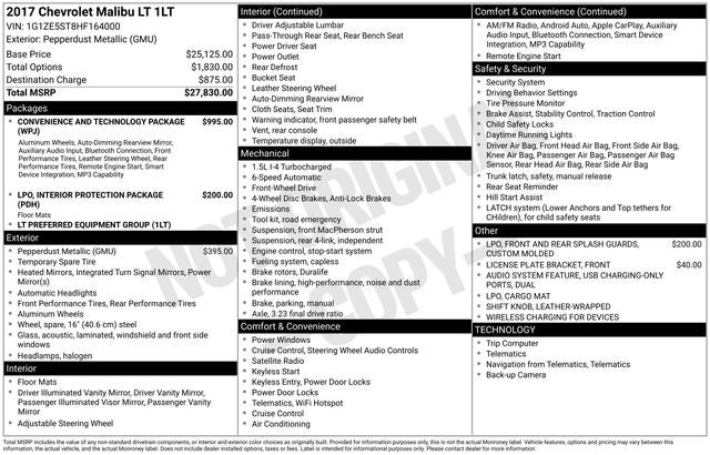 2017 Chevrolet Malibu LT 1LT