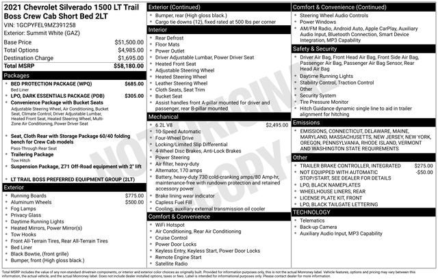 2021 Chevrolet Silverado 1500 LT Trail Boss Dark Essentials