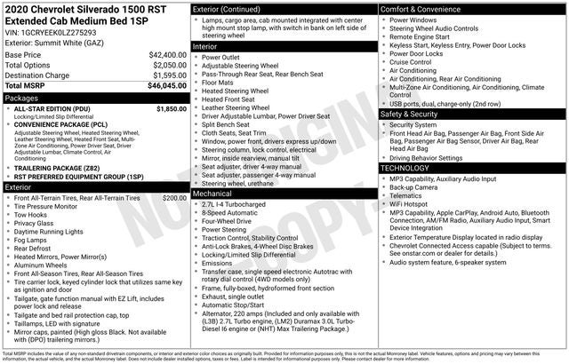 2020 Chevrolet Silverado 1500 RST All Star Edition