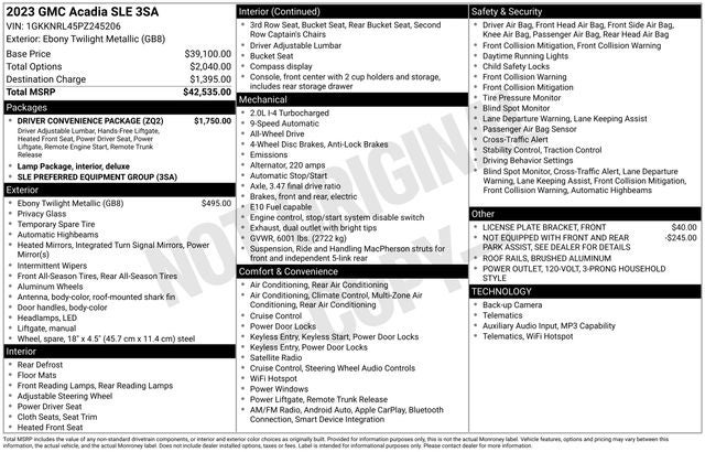 2023 GMC Acadia SLE