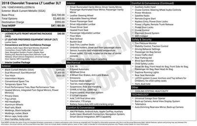 2018 Chevrolet Traverse 3LT