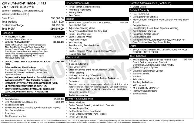 2019 Chevrolet Tahoe LT RST