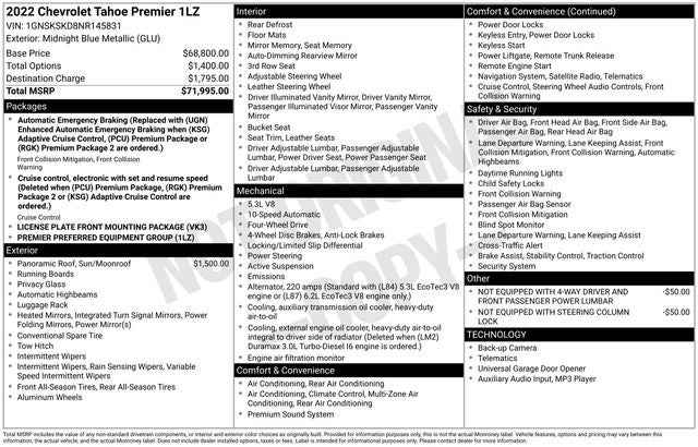 2022 Chevrolet Tahoe Premier