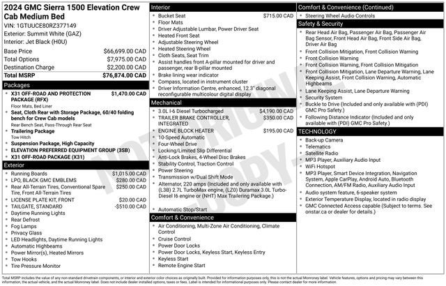 2024 GMC Sierra 1500 Elevation X31
