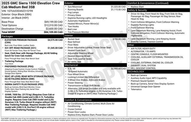 2025 GMC Sierra 1500 Elevation X31