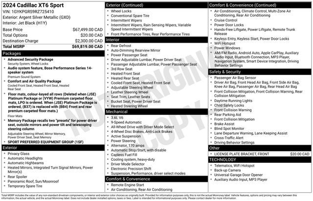2024 Cadillac XT6 Sport