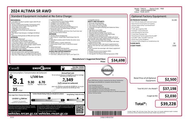 2024 Nissan Altima 2.5 SR