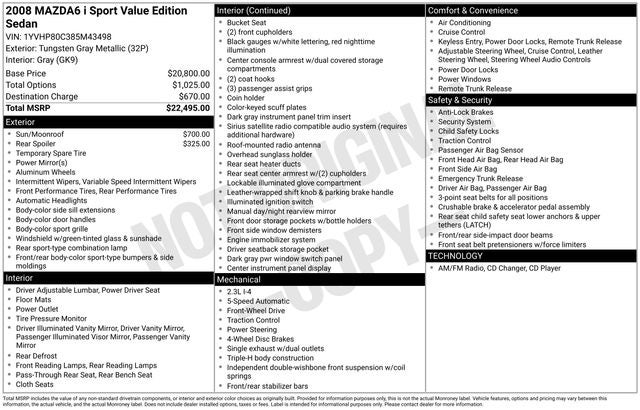 2008 Mazda Mazda6 i Sport VE