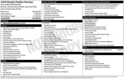 2018 Chrysler Pacifica Touring L