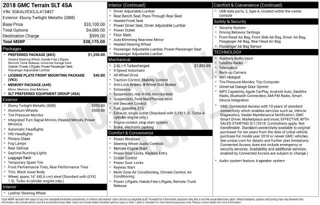 2018 GMC Terrain SLT