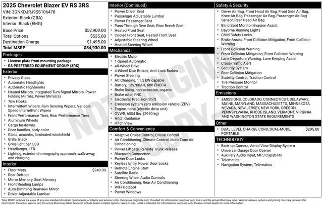 2025 Chevrolet Blazer EV RS