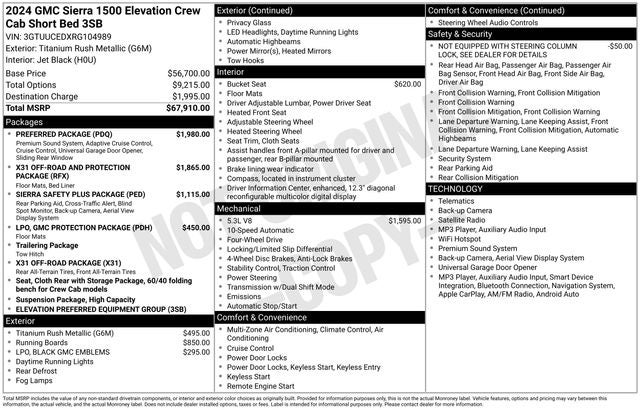 2024 GMC Sierra 1500 Elevation X31