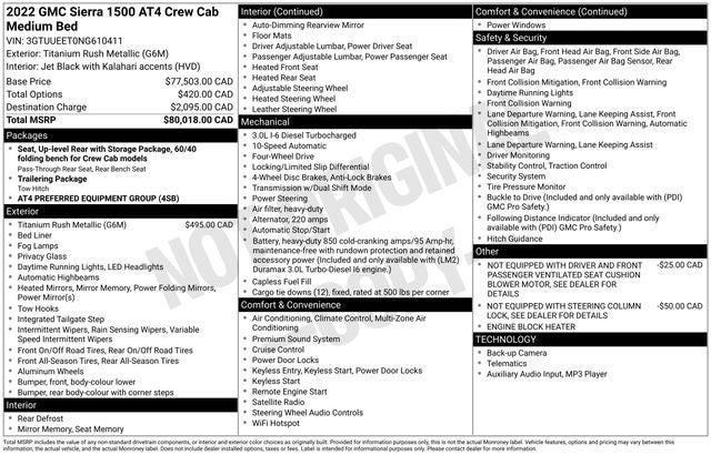 2022 GMC Sierra 1500 AT4