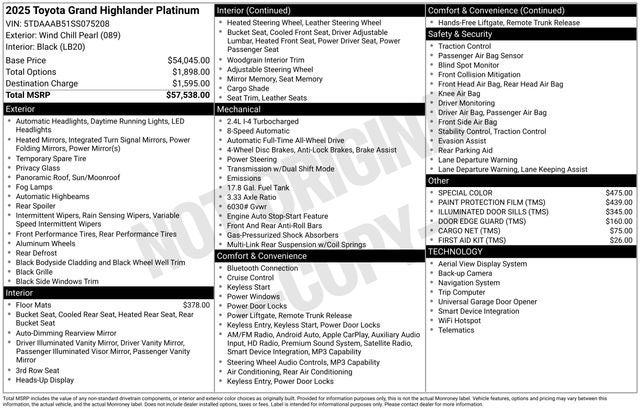 2025 Toyota Grand Highlander Platinum