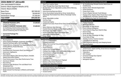 2026 BMW X7 xDrive40i