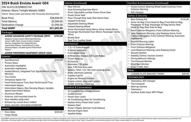 2024 Buick Envista Avenir
