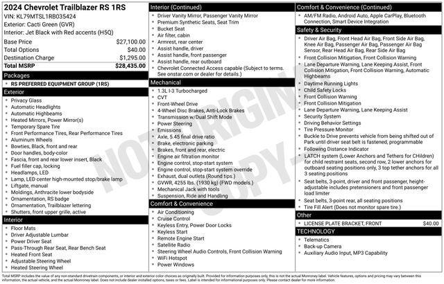2024 Chevrolet TrailBlazer RS