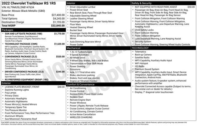 2022 Chevrolet TrailBlazer RS