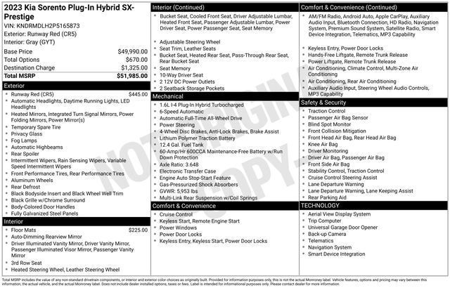 2023 Kia Sorento Plug-In Hybrid SX Prestige