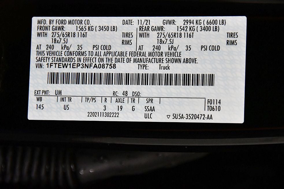 2022 Ford F-150 XLT 5-1/2' Box