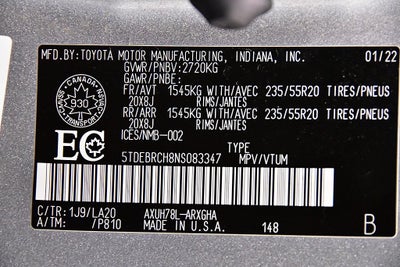 2022 Toyota Highlander Hybrid Platinum